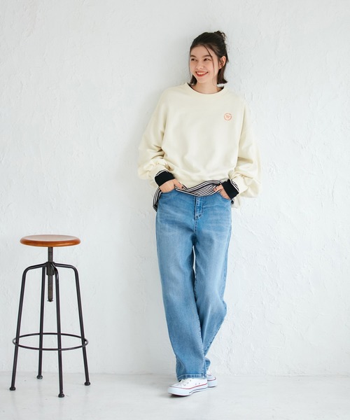 ROPE' PICNIC（ロペピクニック）の「オーバーサイズアソートロゴ刺繍スウェット（スウェット・レディース・チャコールグレー/サックスブルー/グレー系その他/キナリ・38）」の15枚目の写真