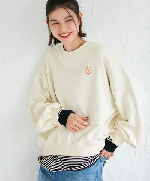 ROPE' PICNIC（ロペピクニック）の「オーバーサイズアソートロゴ刺繍スウェット（スウェット・レディース・チャコールグレー/サックスブルー/グレー系その他/キナリ・38）」の16枚目の写真