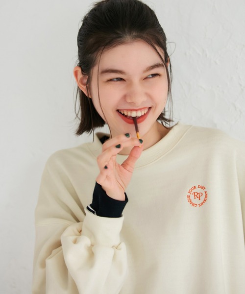 ROPE' PICNIC（ロペピクニック）の「オーバーサイズアソートロゴ刺繍スウェット（スウェット・レディース・チャコールグレー/サックスブルー/グレー系その他/キナリ・38）」の18枚目の写真