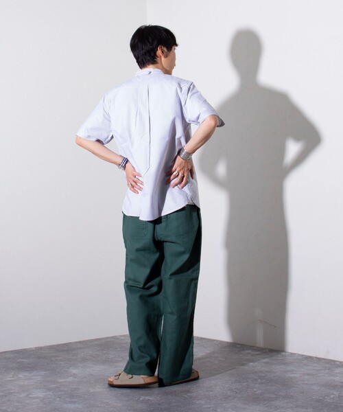 GEVACO(ゲバコ)の「【GEVACO/ゲバコ】オックスバンドカラー半袖シャツ (無地/チェック/ストライプ)(シャツ/ブラウス・メンズ・ブラック系その他/オレンジ系その他/グレー系その他/ホワイト・S/M/L)」の17枚目の写真