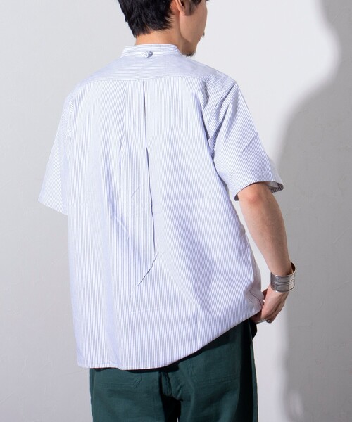GEVACO(ゲバコ)の「【GEVACO/ゲバコ】オックスバンドカラー半袖シャツ (無地/チェック/ストライプ)(シャツ/ブラウス・メンズ・ブラック系その他/オレンジ系その他/グレー系その他/ホワイト・S/M/L)」の20枚目の写真