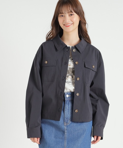 Honeys（ハニーズ）の「ミリタリージャケット（ミリタリージャケット・レディース・グレイッシュベージュ/カーキ/ブラック/アイボリー・L/M/S）」の13枚目の写真