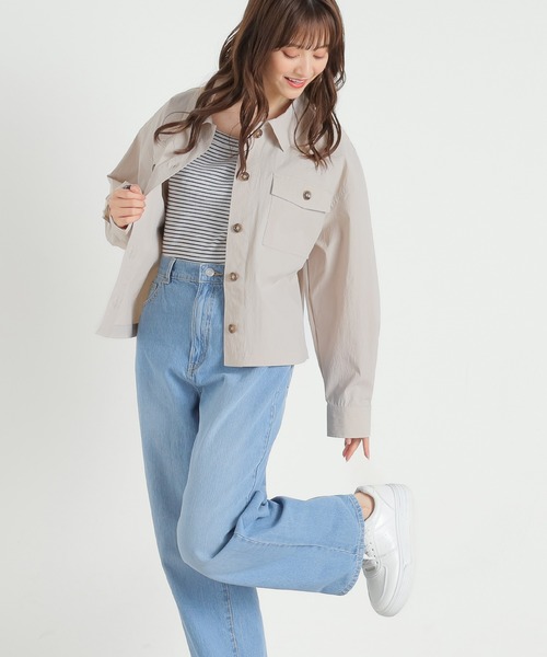 Honeys（ハニーズ）の「ミリタリージャケット（ミリタリージャケット・レディース・グレイッシュベージュ/カーキ/ブラック/アイボリー・L/M/S）」の19枚目の写真