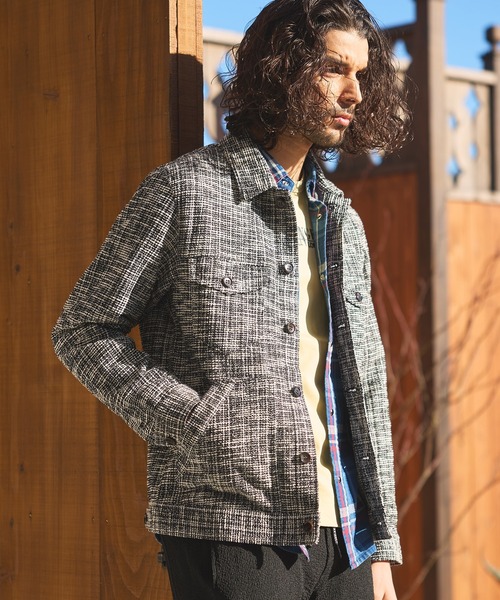 RATTLE TRAP(ラトルトラップ)の「ストレッチ カットファンシーツイードGジャン(ブルゾン・メンズ・ブラック系その他/ホワイト系その他・LL/L/M)」の1枚目の写真