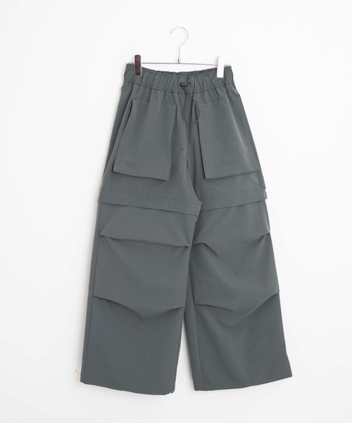 WEGO（ウィゴー）の「WEGO/2WAYパラシュートパンツ（カーゴパンツ・レディース・ブラック/ダークグレー・FREE）」の9枚目の写真
