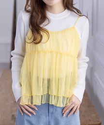 clear | ペプラムチュールビスチェ≪2024SS新作≫(キャミソール)