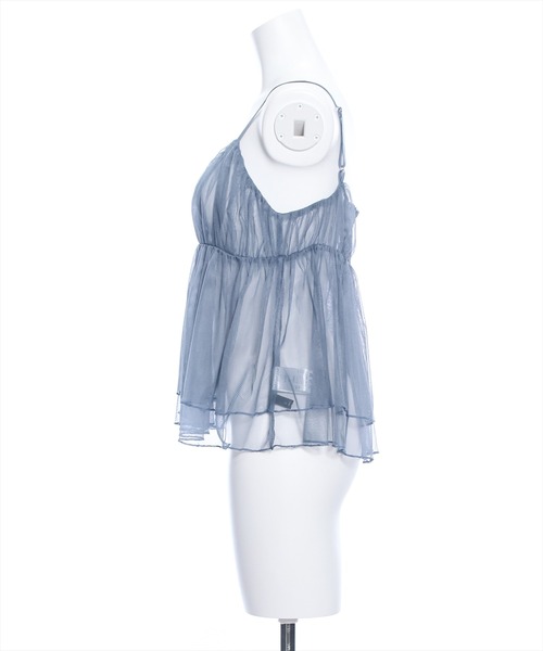 clear（クリア）の「ペプラムチュールビスチェ（キャミソール・レディース・ブラック/ライトベージュ/ブルーグレー/カーキ/ピンク/イエロー・F）」の21枚目の写真