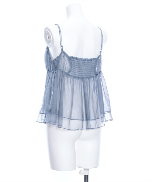 clear（クリア）の「ペプラムチュールビスチェ（キャミソール・レディース・ブラック/ライトベージュ/ブルーグレー/カーキ/ピンク/イエロー・F）」の22枚目の写真