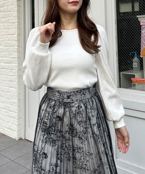 INGNI（イング）の「Backリボンリブトップス（その他トップス・レディース・ブラック/オフホワイト/ライトピンク・M）」の5枚目の写真