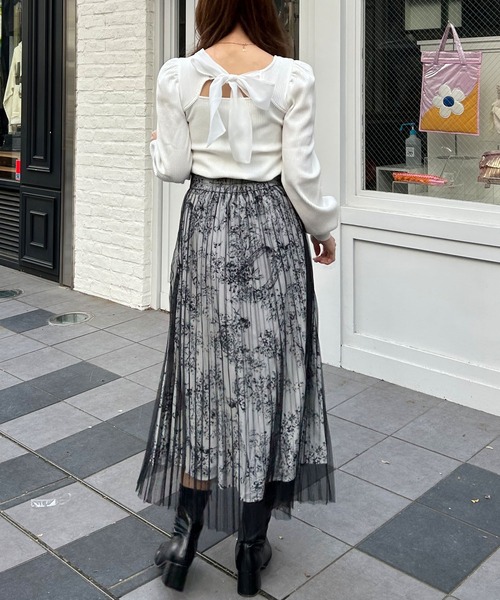 INGNI（イング）の「Backリボンリブトップス（その他トップス・レディース・ブラック/オフホワイト/ライトピンク・M）」の11枚目の写真