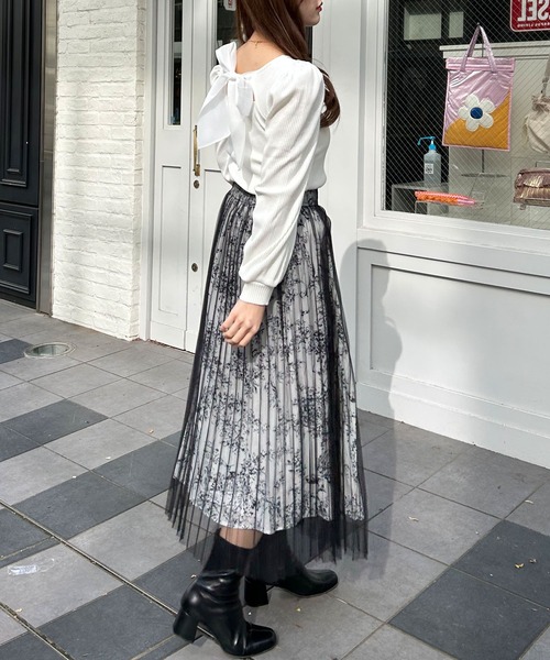 INGNI（イング）の「Backリボンリブトップス（その他トップス・レディース・ブラック/オフホワイト/ライトピンク・M）」の10枚目の写真