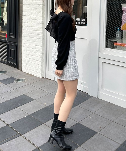 INGNI（イング）の「Backリボンリブトップス（その他トップス・レディース・ブラック/オフホワイト/ライトピンク・M）」の16枚目の写真