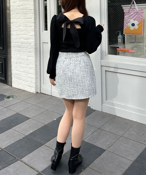 INGNI（イング）の「Backリボンリブトップス（その他トップス・レディース・ブラック/オフホワイト/ライトピンク・M）」の17枚目の写真