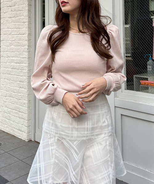 INGNI（イング）の「Backリボンリブトップス（その他トップス・レディース・ブラック/オフホワイト/ライトピンク・M）」の19枚目の写真