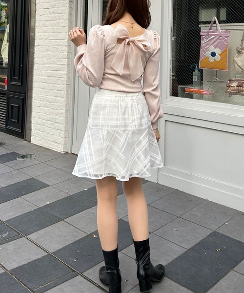 INGNI（イング）の「Backリボンリブトップス（その他トップス・レディース・ブラック/オフホワイト/ライトピンク・M）」の20枚目の写真