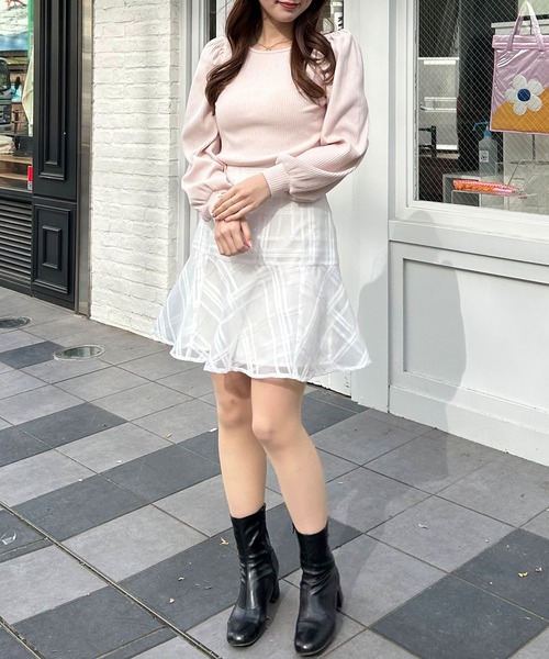 INGNI（イング）の「Backリボンリブトップス（その他トップス・レディース・ブラック/オフホワイト/ライトピンク・M）」の21枚目の写真