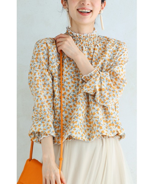 シャーリングネックのチューリップブラウストップス（シャツ/ブラウス）｜CAWAII（カワイイ）