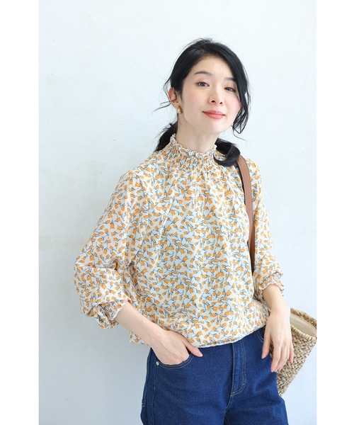 cawaii(カワイイ)の「シャーリングネックのチューリップブラウストップス(シャツ/ブラウス・レディース・ベージュ・FREE)」の16枚目の写真