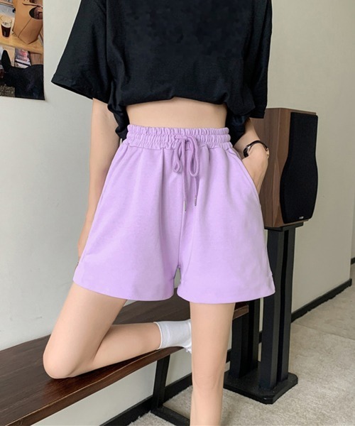Miniministore（ミニミニストア）の「スウェットショートパンツ レディース春夏（スウェットパンツ・レディース・ホワイト/ラベンダー/ブラック/グレー/ブルー・FREE）」の5枚目の写真