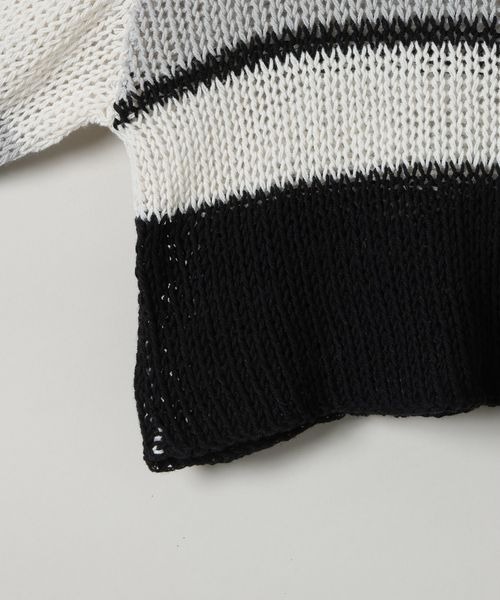 JEANASIS（ジーナシス）の「【ZOZO限定】3Gマルチボーダーショートニット/113119（ニット/セーター・レディース・ブラック系その他/オレンジ系その他/ピンク系その他・FREE）」の22枚目の写真