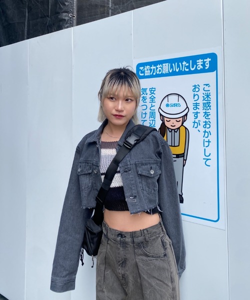 JEANASIS（ジーナシス）の「【ZOZO限定】3Gマルチボーダーショートニット/113119（ニット/セーター・レディース・ブラック系その他/オレンジ系その他/ピンク系その他・FREE）」の11枚目の写真