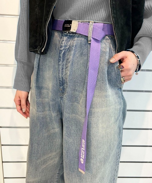 DOUBLE NAME(ダブルネーム)の「バックルロゴガチャベルト/ユニセックス(ベルト・レディース・パープル/ピンク/オフホワイト/ブラック/イエロー・FREE)」の11枚目の写真