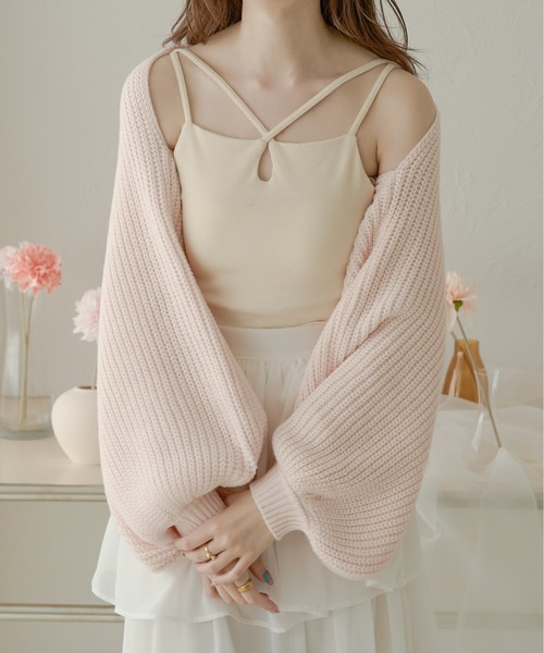 Ambre Neige（アンブルネージュ）の「ホルターネックカップ付きキャミ／WEB/EC限定商品（キャミソール・レディース・ダークブラウン/ブラック/アイボリー・FREE）」の11枚目の写真