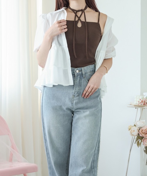 Ambre Neige（アンブルネージュ）の「ホルターネックカップ付きキャミ／WEB/EC限定商品（キャミソール・レディース・ダークブラウン/ブラック/アイボリー・FREE）」の5枚目の写真