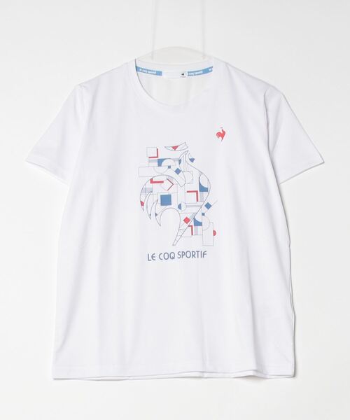 le coq sportif（ルコックスポルティフ）の「ルコックスポルティフ  サンスクリーン 半袖Tシャツ（Tシャツ/カットソー・レディース・ホワイト/ネイビー/ラベンダー・S/M/L/XL）」の2枚目の写真