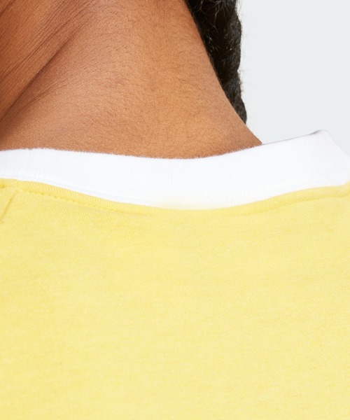 adidas（アディダス）の「スリーストライプス スリムラグラン半袖Tシャツ / アディダスオリジナルス adidas Originals（Tシャツ/カットソー・レディース・ブルー/ゴールド・XX-LARGE/LARGE/SMALL/X-LARGE/MEDIUM/X-SMALL）」の10枚目の写真