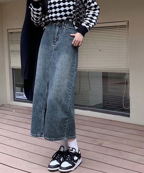Miniministore(ミニミニストア)の「デニム タイトスカート フロントスリット(デニムスカート・レディース・インディゴブルー・L/XL/M/S)」の19枚目の写真