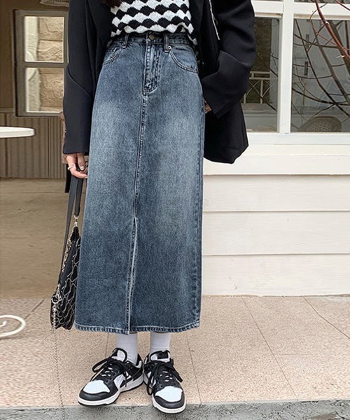 Miniministore(ミニミニストア)の「デニム タイトスカート フロントスリット(デニムスカート・レディース・インディゴブルー・L/XL/M/S)」の12枚目の写真