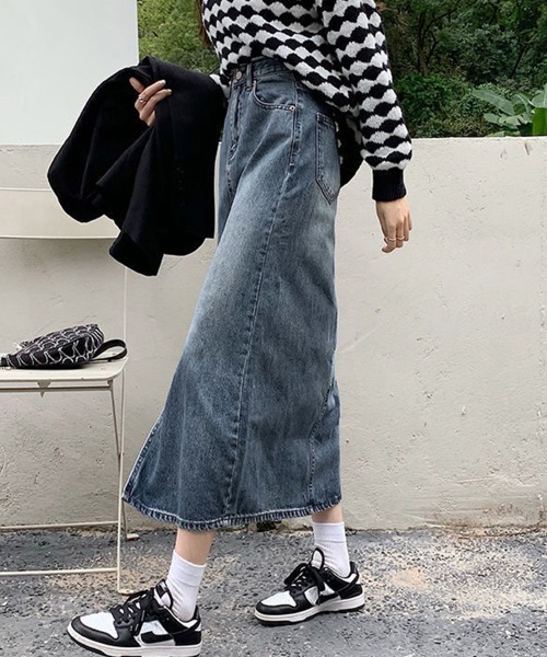 Miniministore(ミニミニストア)の「デニム タイトスカート フロントスリット(デニムスカート・レディース・インディゴブルー・L/XL/M/S)」の13枚目の写真