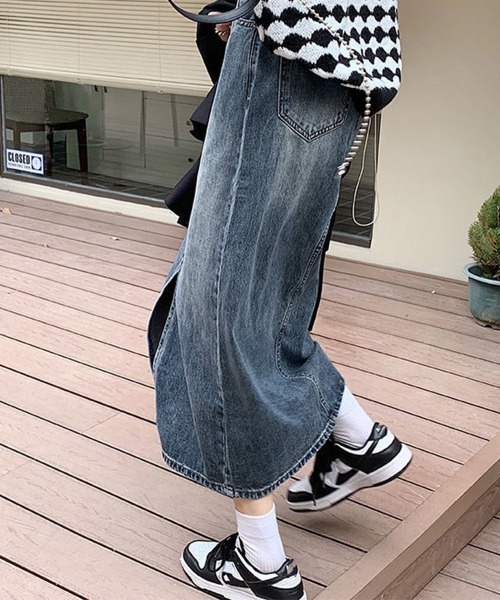 Miniministore(ミニミニストア)の「デニム タイトスカート フロントスリット(デニムスカート・レディース・インディゴブルー・L/XL/M/S)」の15枚目の写真