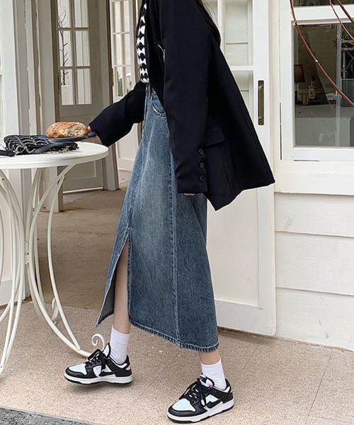 Miniministore(ミニミニストア)の「デニム タイトスカート フロントスリット(デニムスカート・レディース・インディゴブルー・L/XL/M/S)」の16枚目の写真
