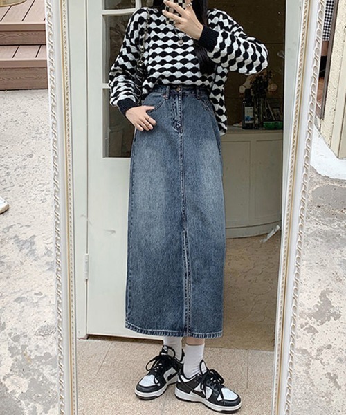 Miniministore(ミニミニストア)の「デニム タイトスカート フロントスリット(デニムスカート・レディース・インディゴブルー・L/XL/M/S)」の17枚目の写真