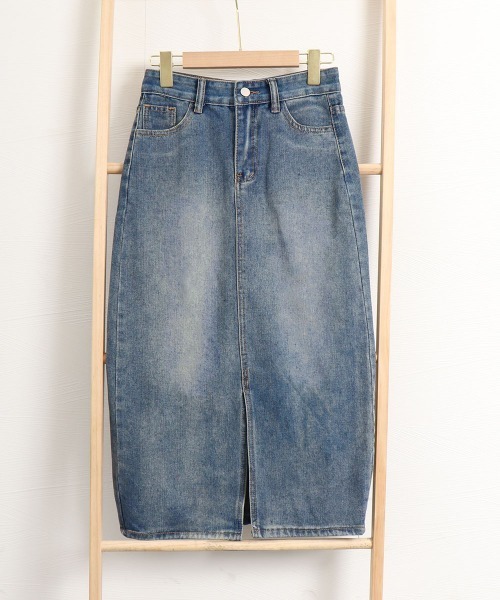 Miniministore(ミニミニストア)の「デニム タイトスカート フロントスリット(デニムスカート・レディース・インディゴブルー・L/XL/M/S)」の10枚目の写真