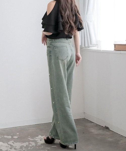 Julia Boutique（ジュリアブティック）の「パール付きハイウエストデニムパンツ/24100（デニムパンツ・レディース・ライトブルー・S/M/L）」の18枚目の写真