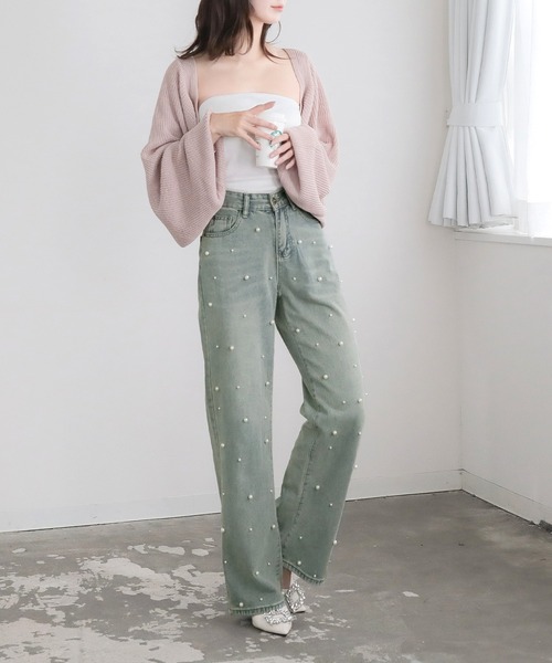 Julia Boutique（ジュリアブティック）の「パール付きハイウエストデニムパンツ/24100（デニムパンツ・レディース・ライトブルー・S/M/L）」の19枚目の写真