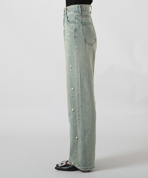Julia Boutique（ジュリアブティック）の「パール付きハイウエストデニムパンツ/24100（デニムパンツ・レディース・ライトブルー・S/M/L）」の22枚目の写真