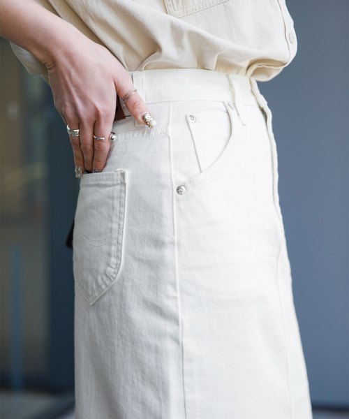 B.C STOCK(ベーセーストック)の「【LEE/リー】STANDARD WARDROBE スカート(デニムスカート・レディース・ブルー系その他/ホワイト/サックスブルー・SMALL/X-SMALL/MEDIUM)」の19枚目の写真