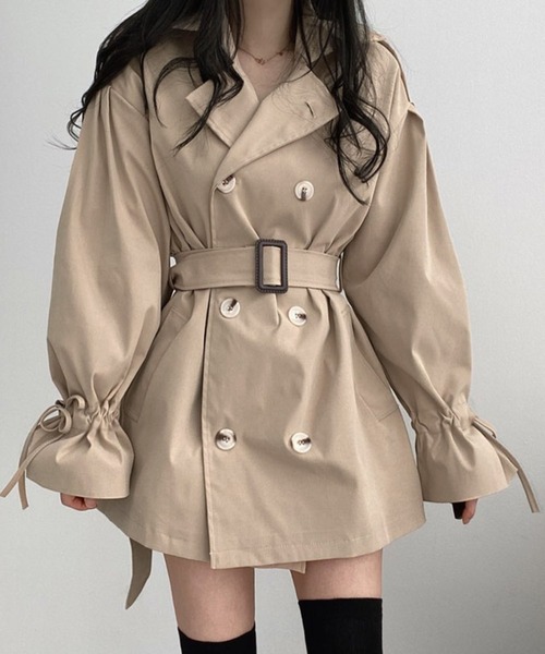 Doula Doula(ドゥーラドゥーラ)の「キャンディスリーブトレンチコート(トレンチコート・レディース・キャメル/ホワイト/ブラック・FREE)」の3枚目の写真