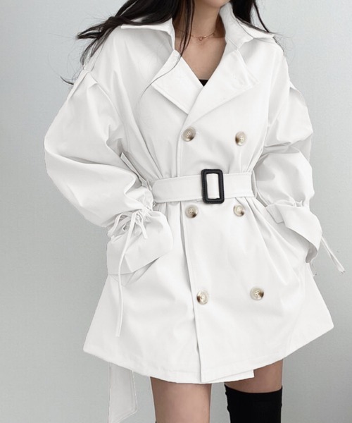 Doula Doula(ドゥーラドゥーラ)の「キャンディスリーブトレンチコート(トレンチコート・レディース・キャメル/ホワイト/ブラック・FREE)」の2枚目の写真