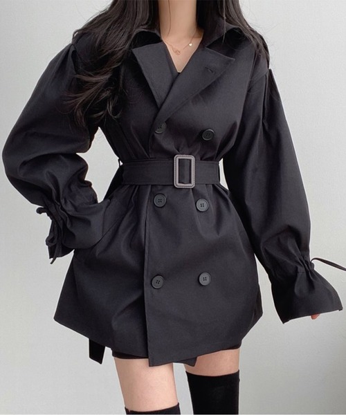 Doula Doula(ドゥーラドゥーラ)の「キャンディスリーブトレンチコート(トレンチコート・レディース・キャメル/ホワイト/ブラック・FREE)」の4枚目の写真