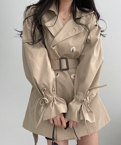 Doula Doula(ドゥーラドゥーラ)の「キャンディスリーブトレンチコート(トレンチコート・レディース・キャメル/ホワイト/ブラック・FREE)」の8枚目の写真