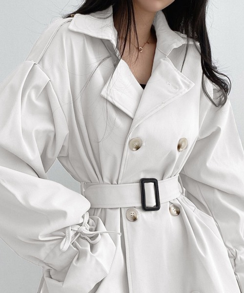 Doula Doula(ドゥーラドゥーラ)の「キャンディスリーブトレンチコート(トレンチコート・レディース・キャメル/ホワイト/ブラック・FREE)」の6枚目の写真