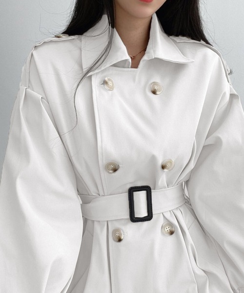 Doula Doula(ドゥーラドゥーラ)の「キャンディスリーブトレンチコート(トレンチコート・レディース・キャメル/ホワイト/ブラック・FREE)」の7枚目の写真