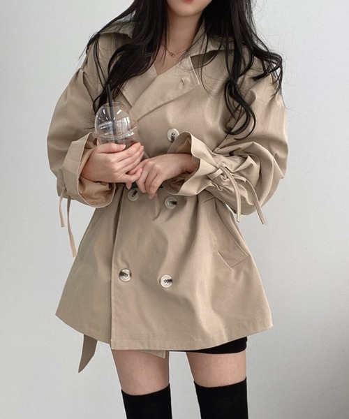 Doula Doula(ドゥーラドゥーラ)の「キャンディスリーブトレンチコート(トレンチコート・レディース・キャメル/ホワイト/ブラック・FREE)」の9枚目の写真