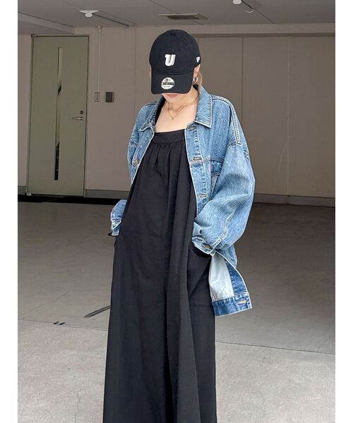 Ungrid(アングリッド)の「【WEB限定】バッククロスロンパース(つなぎ/オールインワン・レディース・ブラック/アイボリー・FREE)」の13枚目の写真