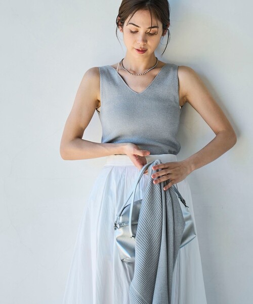 coen(コーエン)の「【RONEL】2WAYリブニットタンクトップ(タンクトップ・レディース・レッド/ダークグリーン/グレー/ブラック・S/M)」の6枚目の写真